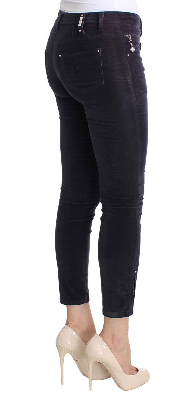 Elegante lila kurze Cordhose
