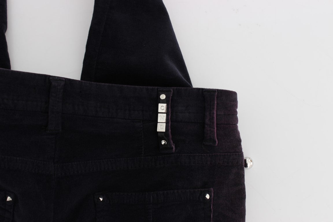 Elegante lila kurze Cordhose