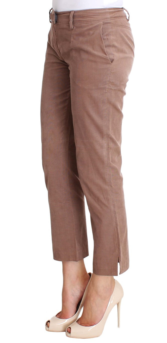 Schicke braune verkürzte Cordhose