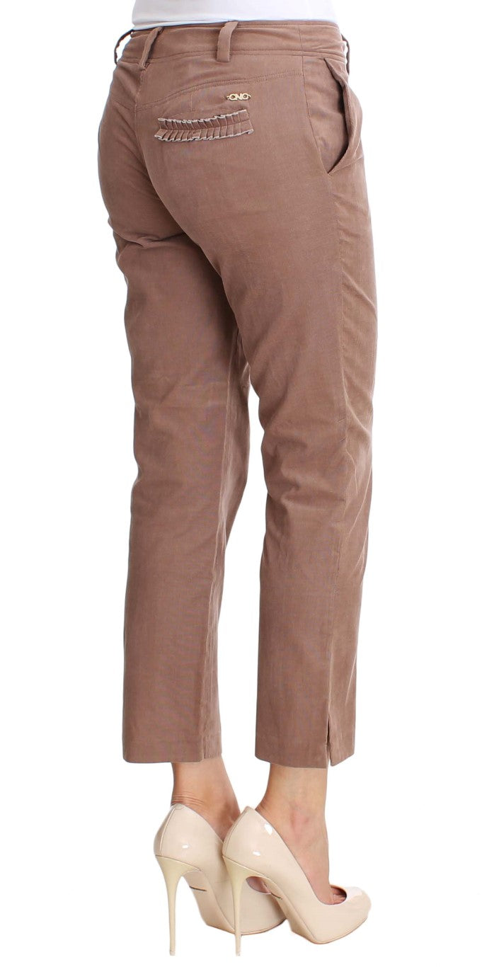 Schicke braune verkürzte Cordhose