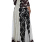 Dolce & Gabbana White Floral Lace Full Length Gown Dress