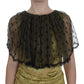 Dolce & Gabbana Yellow Black Floral Lace Ricamo Gown Dress