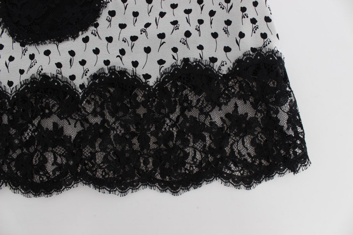 Elegantes Seidenhemd mit floraler Spitze