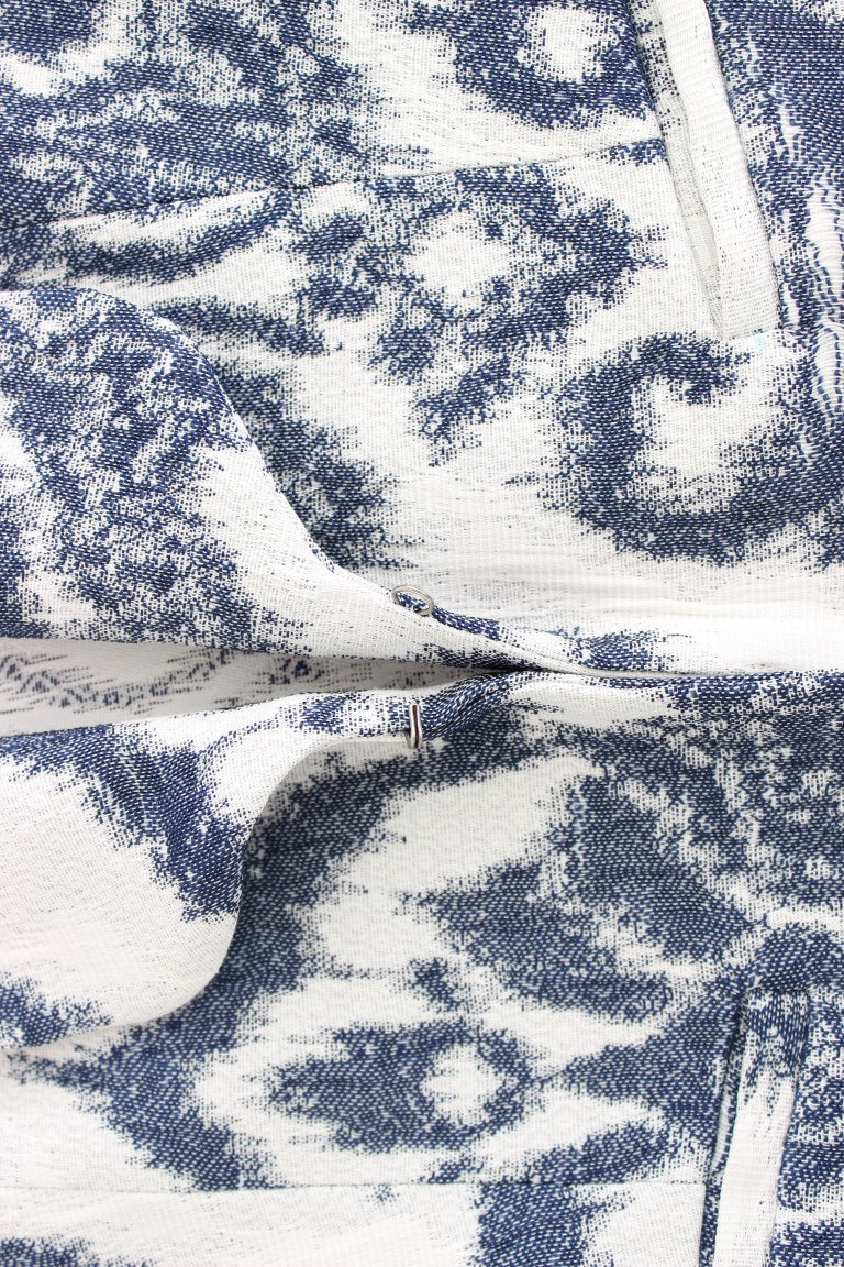 Elegante blazer corto blu bicolore