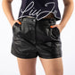 Black Lambskin Women Short