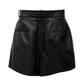 Black Lambskin Women Short