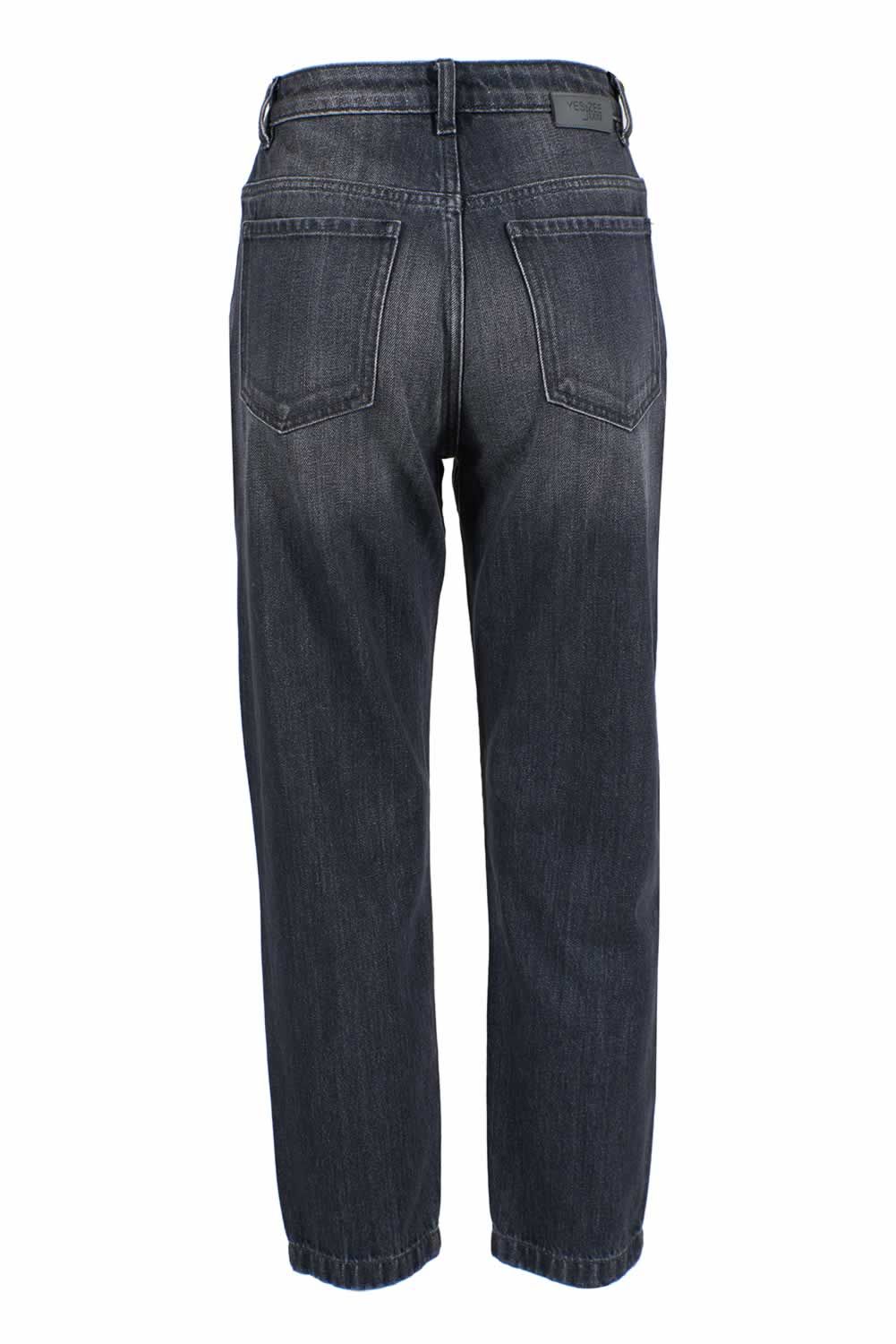 Schwarze High-Waist-Jeans aus Baumwolle für Damen