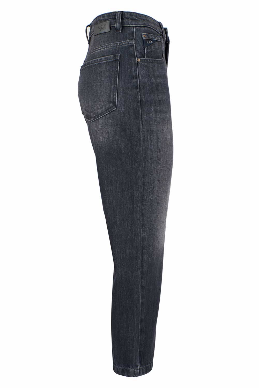 Schwarze High-Waist-Jeans aus Baumwolle für Damen