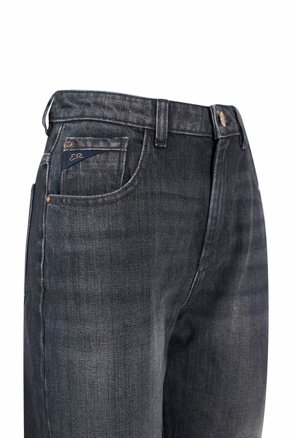 Schwarze High-Waist-Jeans aus Baumwolle für Damen