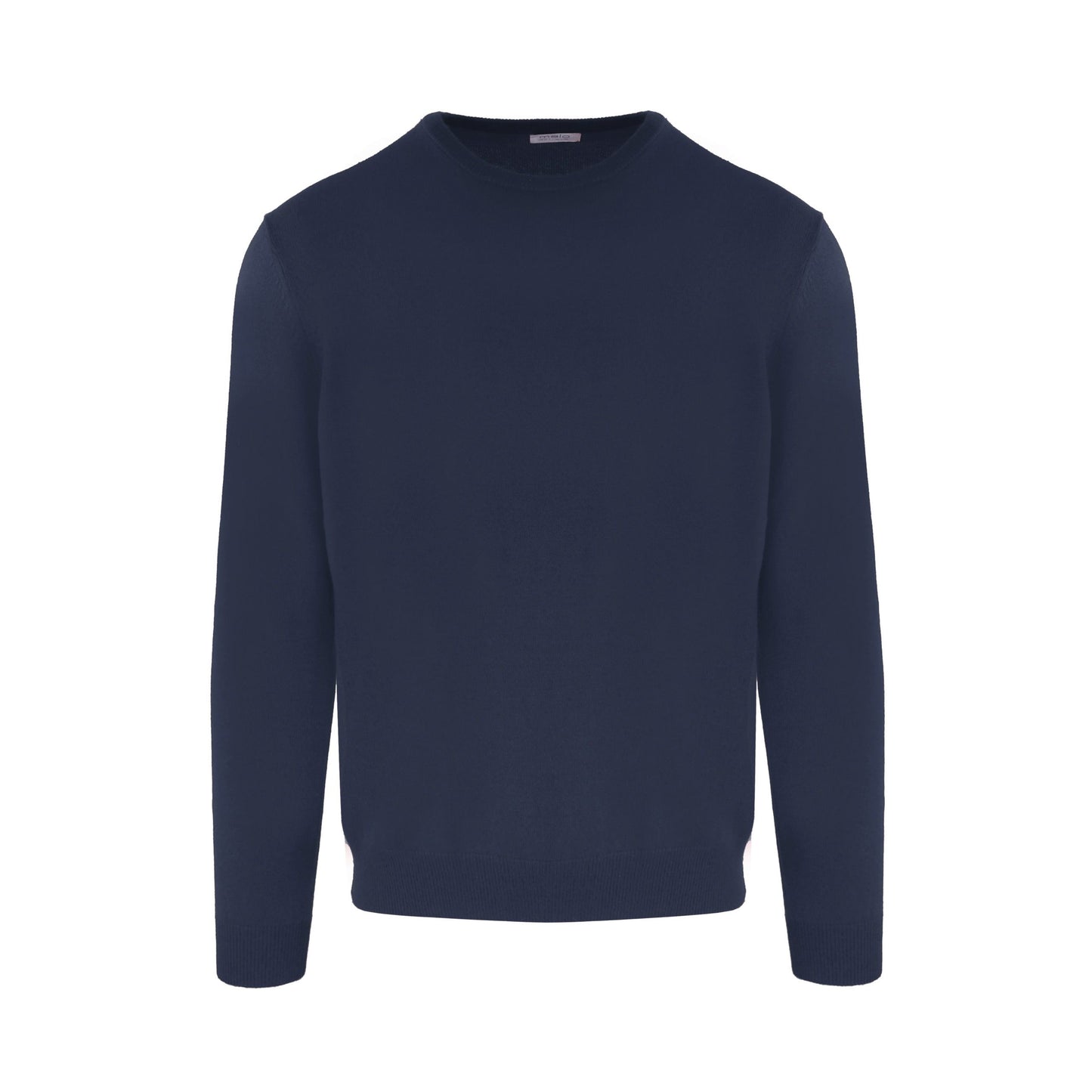 Elegante maglione girocollo in cashmere in blu chic