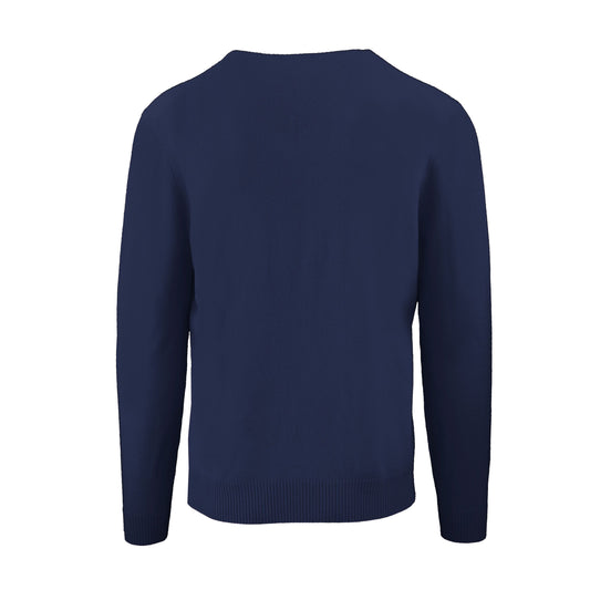 Elegante maglione girocollo in cashmere in blu chic