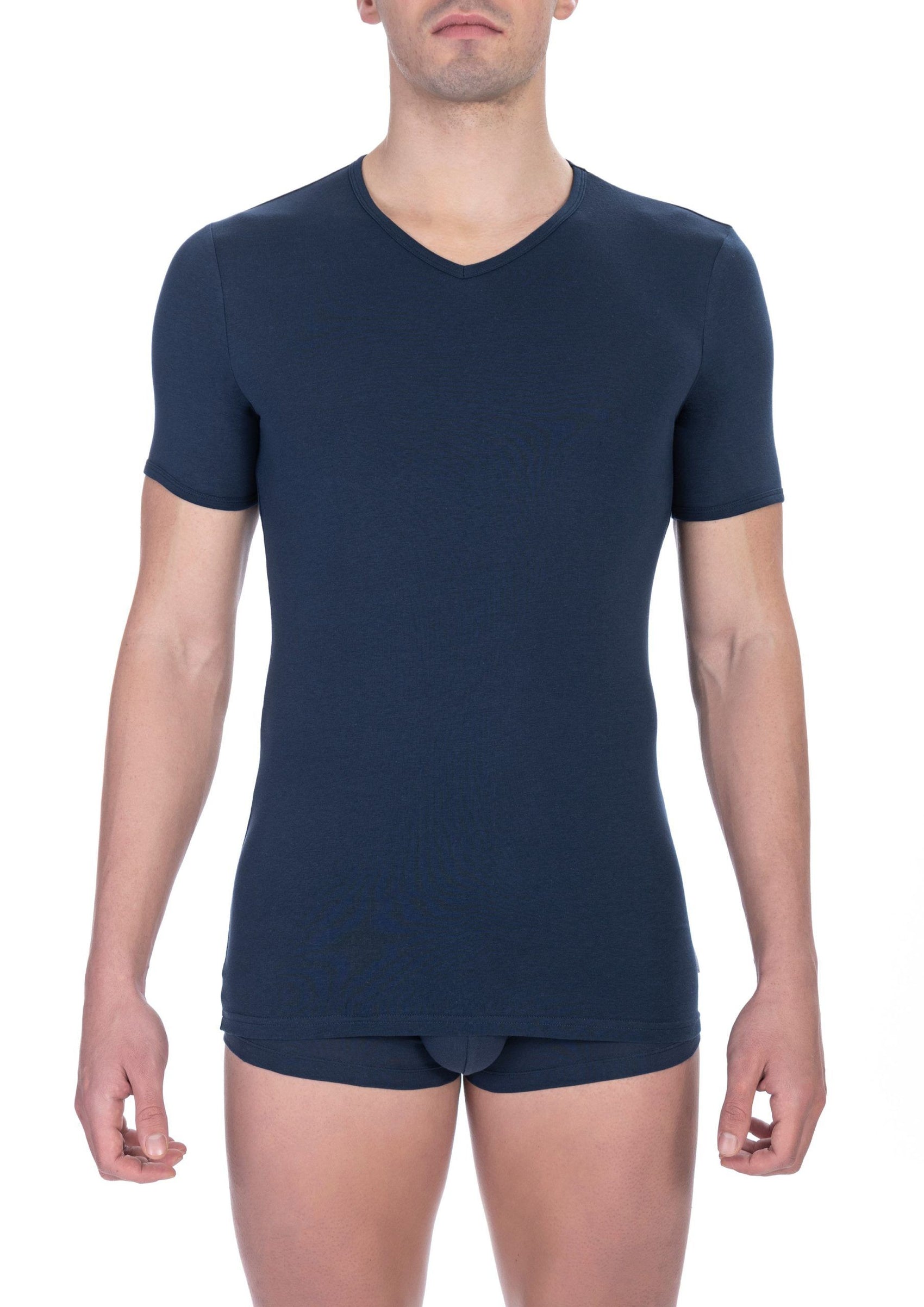 T-shirt da uomo in cotone blu