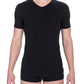 Black Cotton Men V-Neck T-Shirt