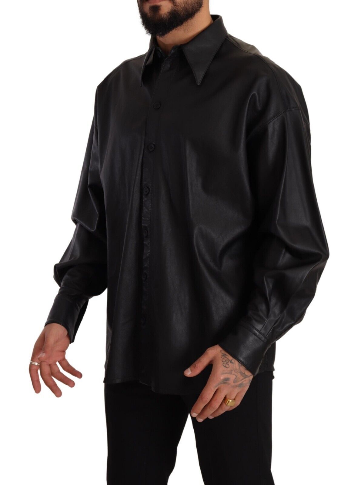 Elegante schwarze Lederjacke