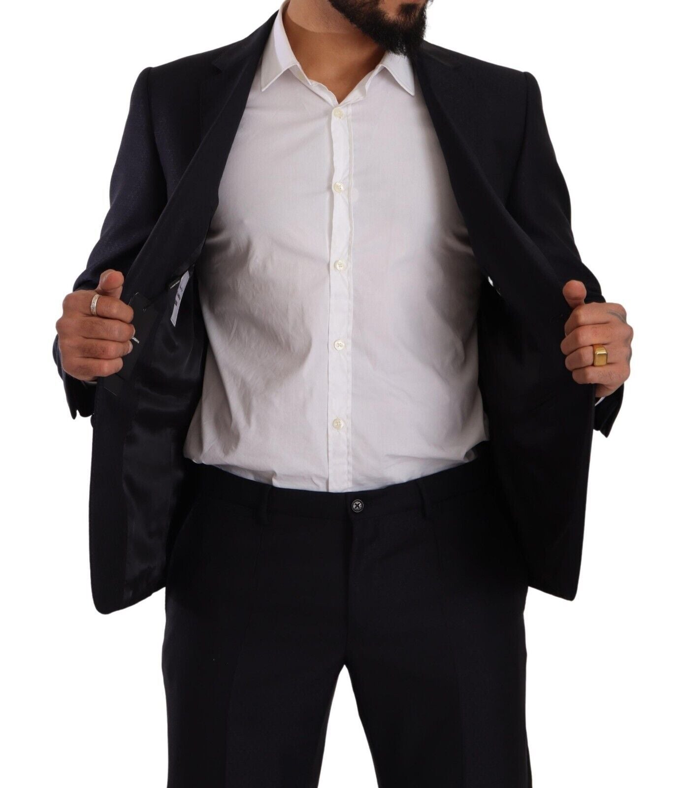 Elegante abito da uomo slim fit in lana, seta e cashmere