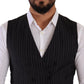 Elegant Striped Double-Breasted Dress Vest