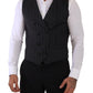 Elegant Striped Double-Breasted Dress Vest