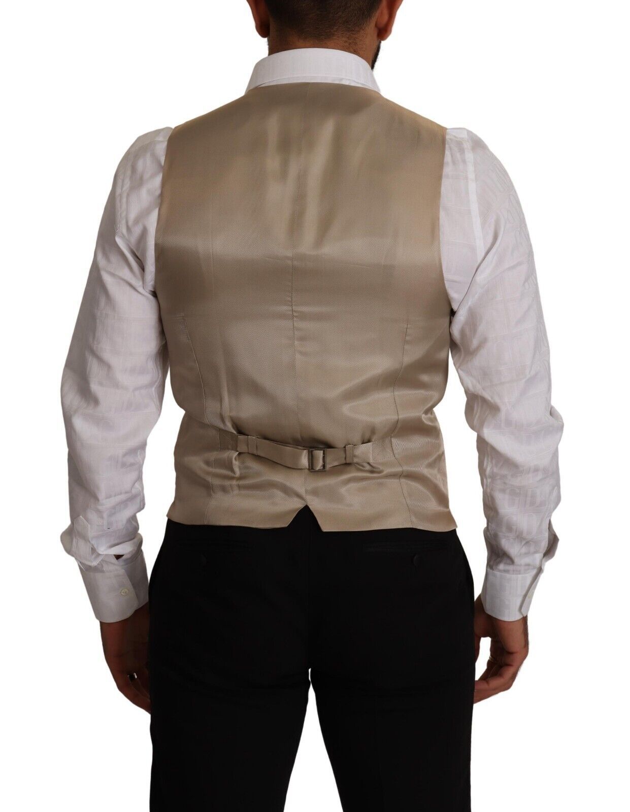 Beige Weste aus Baumwolle und Seide für formelle Anlässe