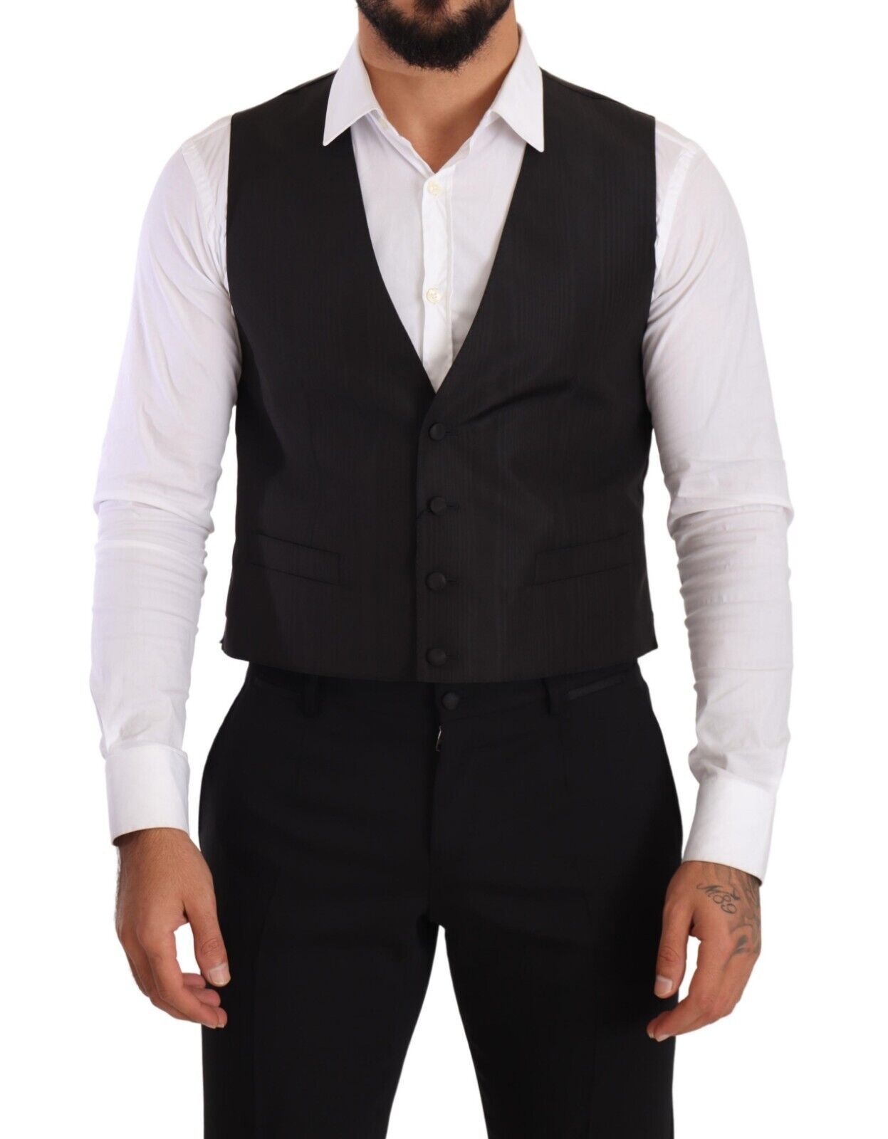 Elegante gilet in seta grigia