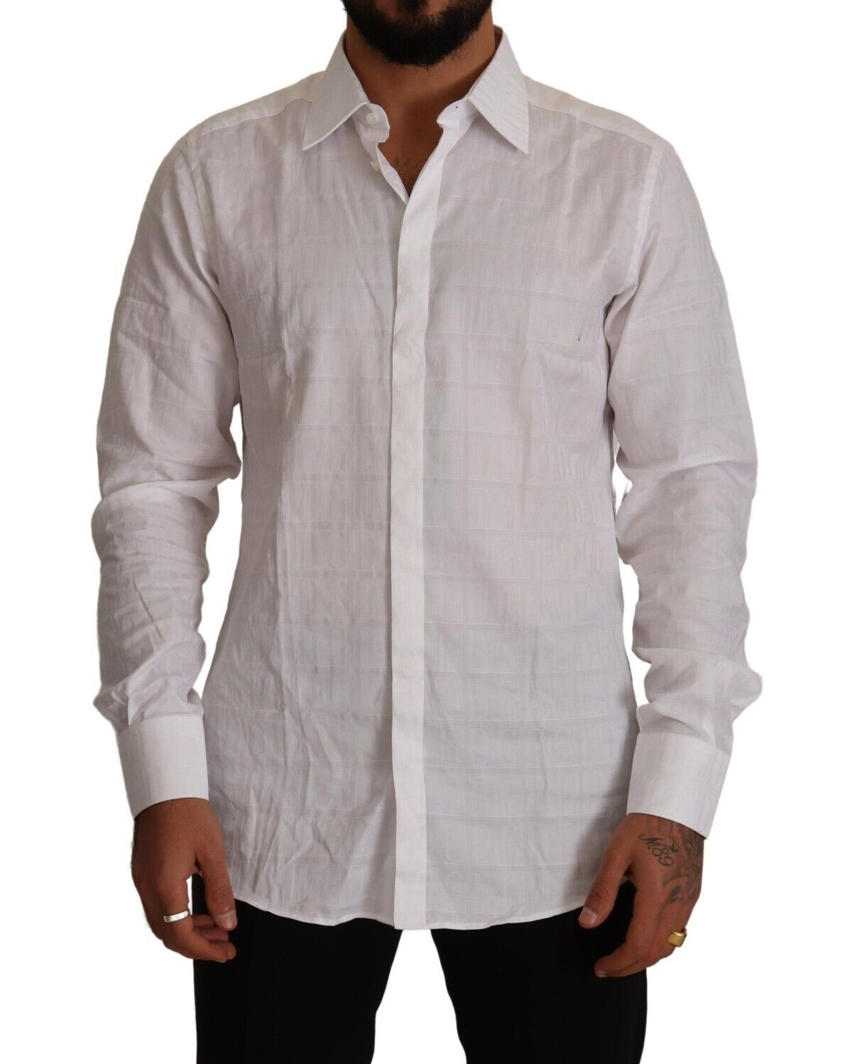 Elegantes weißes Baumwollhemd – Slim Fit