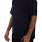 Elegantes marineblaues Button-Down-Freizeithemd