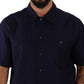 Elegantes marineblaues Button-Down-Freizeithemd