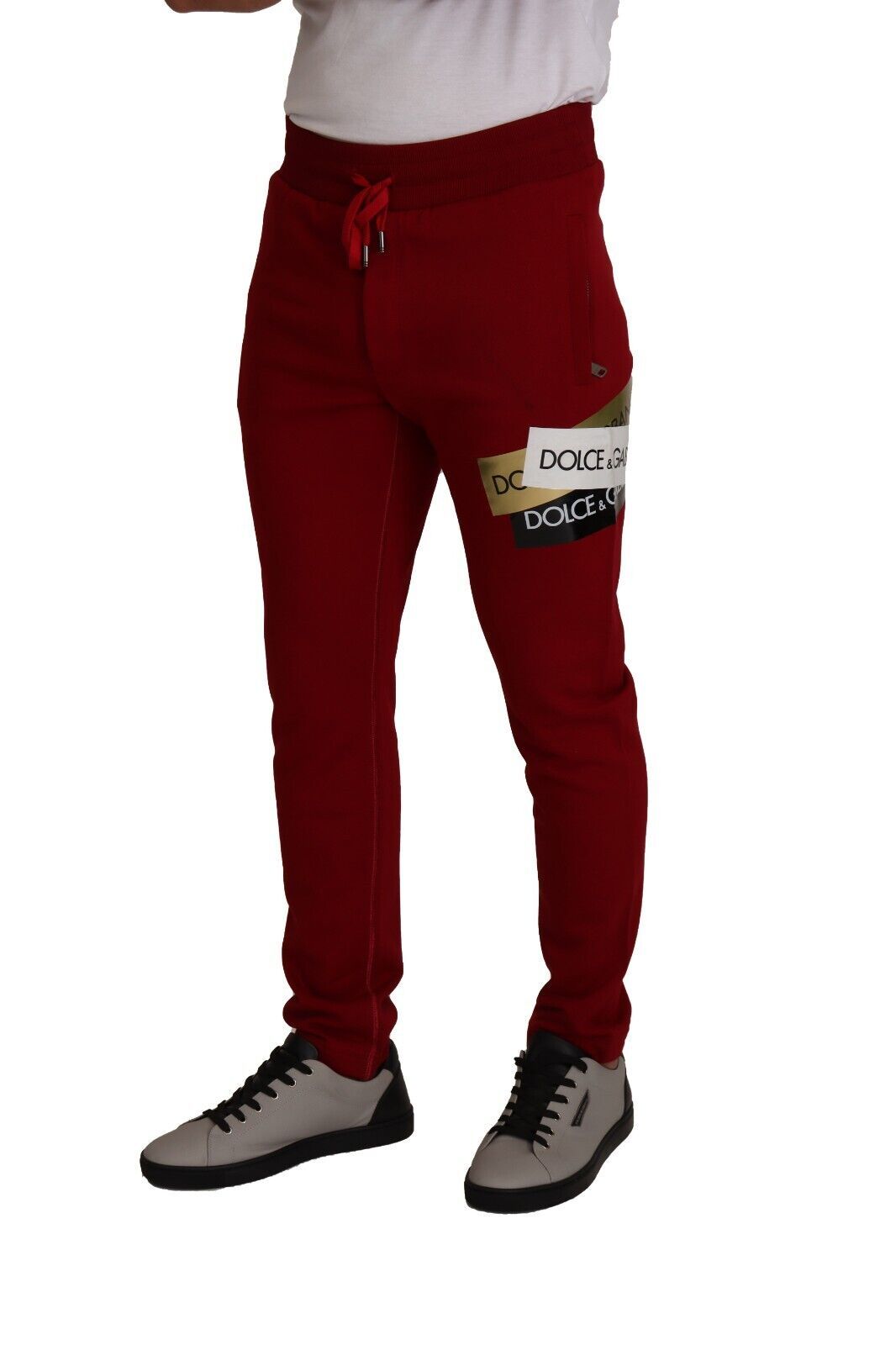 Elegante rote Jogginghose mit Kordelzugverschluss