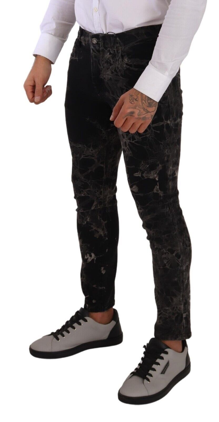 Gemusterte Skinny Jeans im Slim Fit