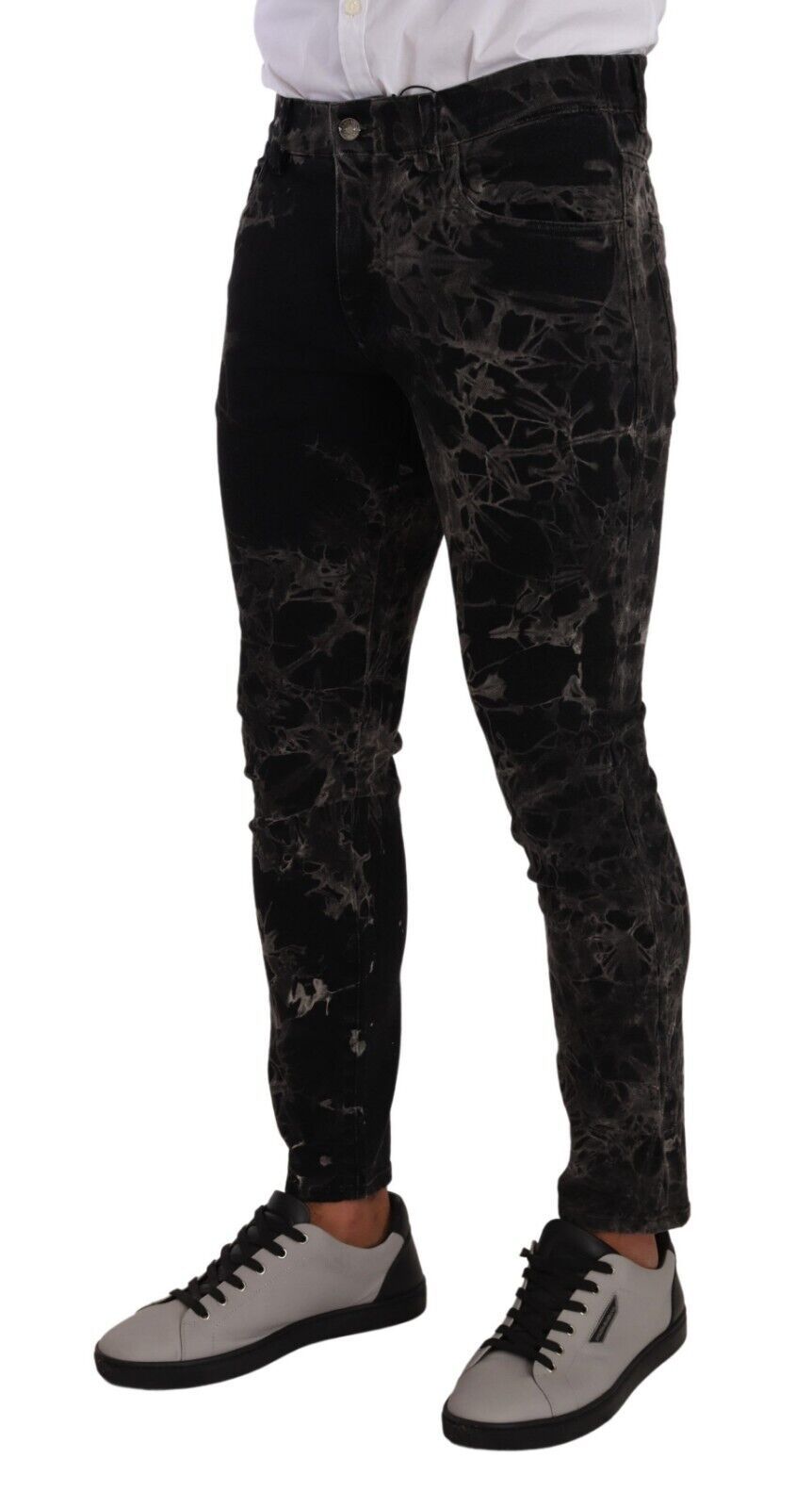 Gemusterte Skinny Jeans im Slim Fit