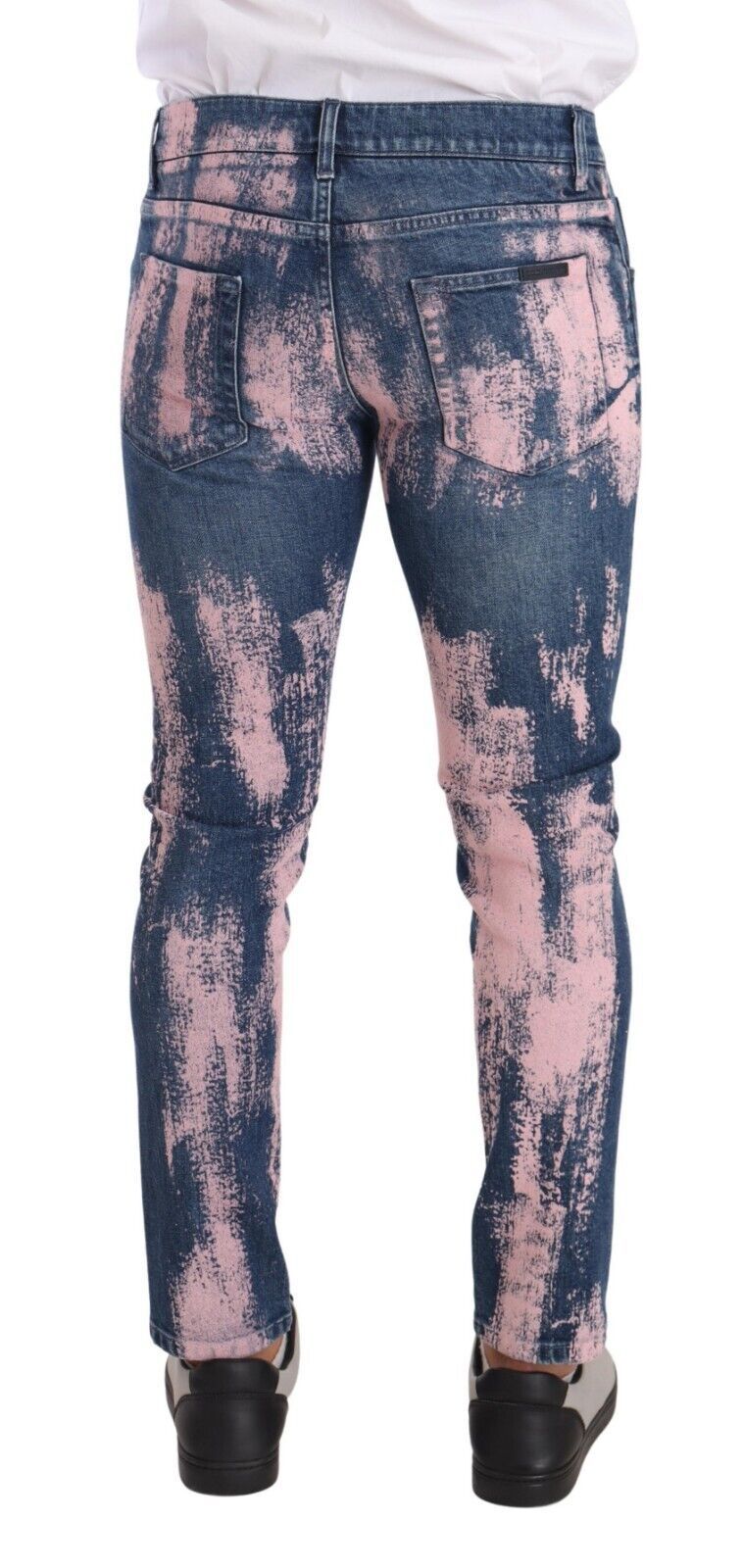 Elegante Skinny Slim Fit Denim Jeans im Batik-Look