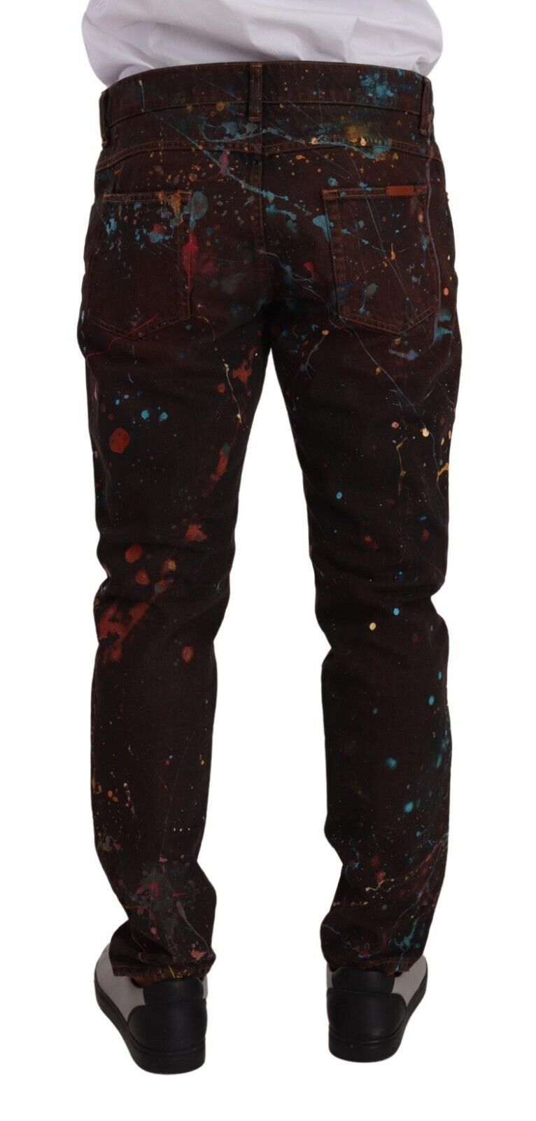 Elegante mehrfarbig bemalte Jeans