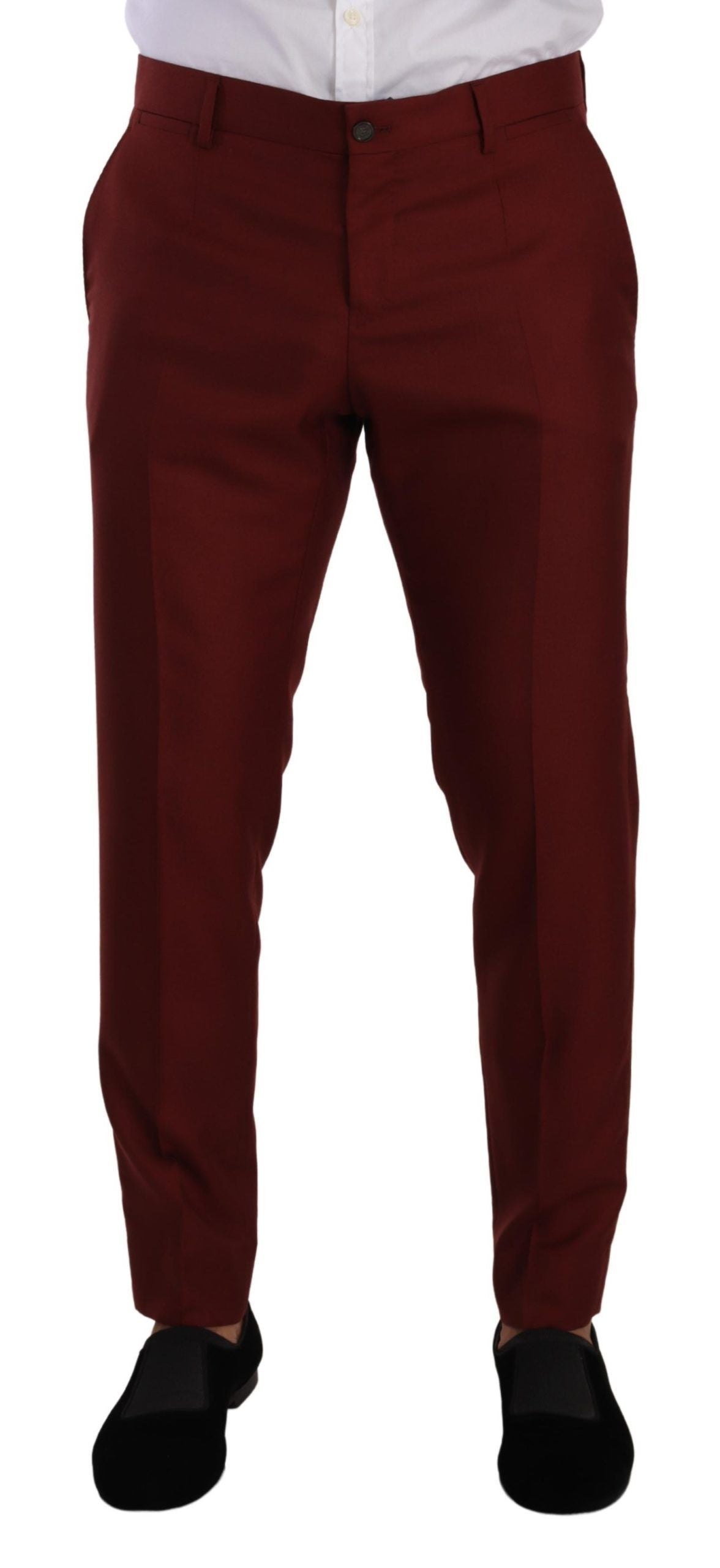 Elegante rote Anzughose aus Kaschmir-Seide