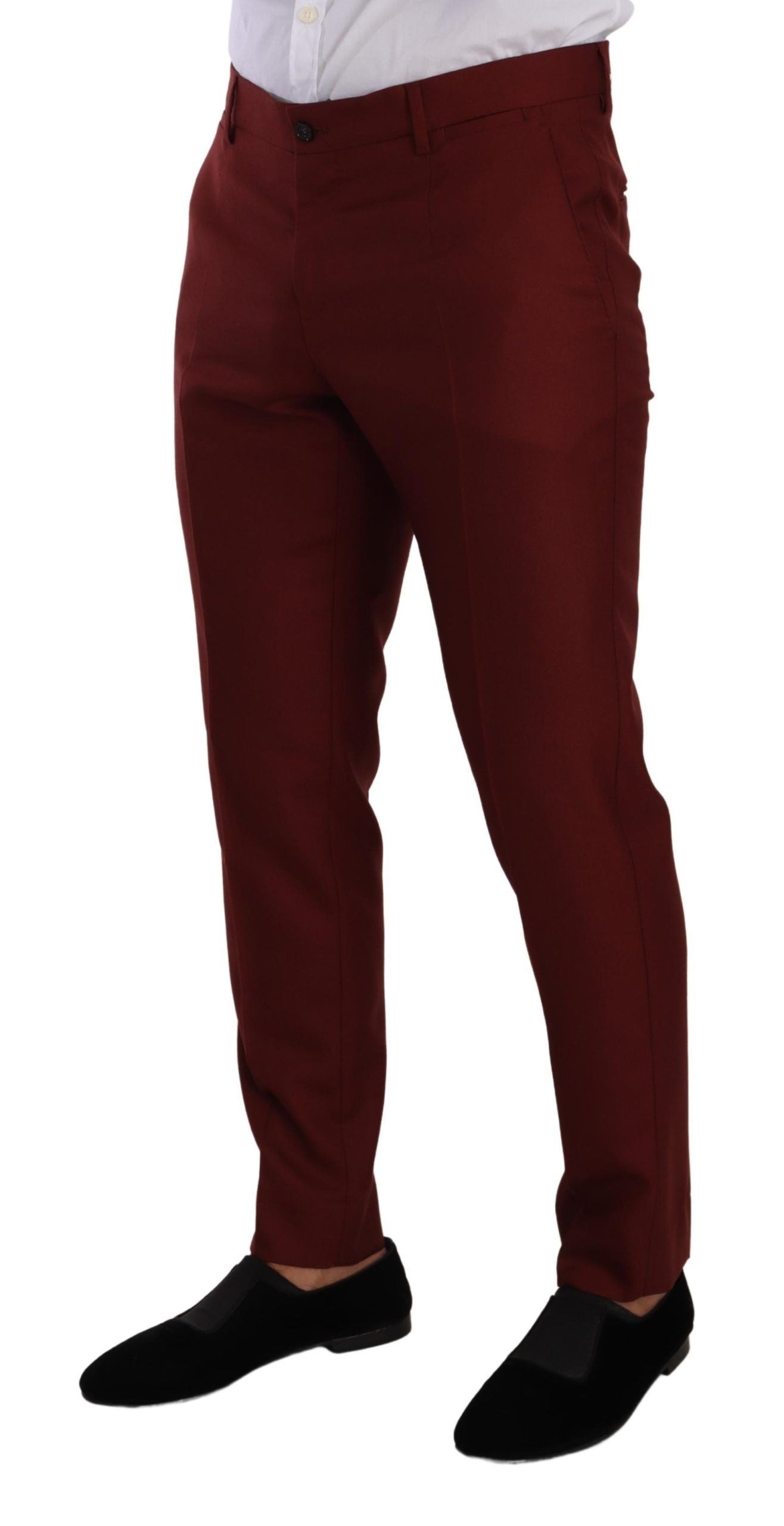 Elegante rote Anzughose aus Kaschmir-Seide