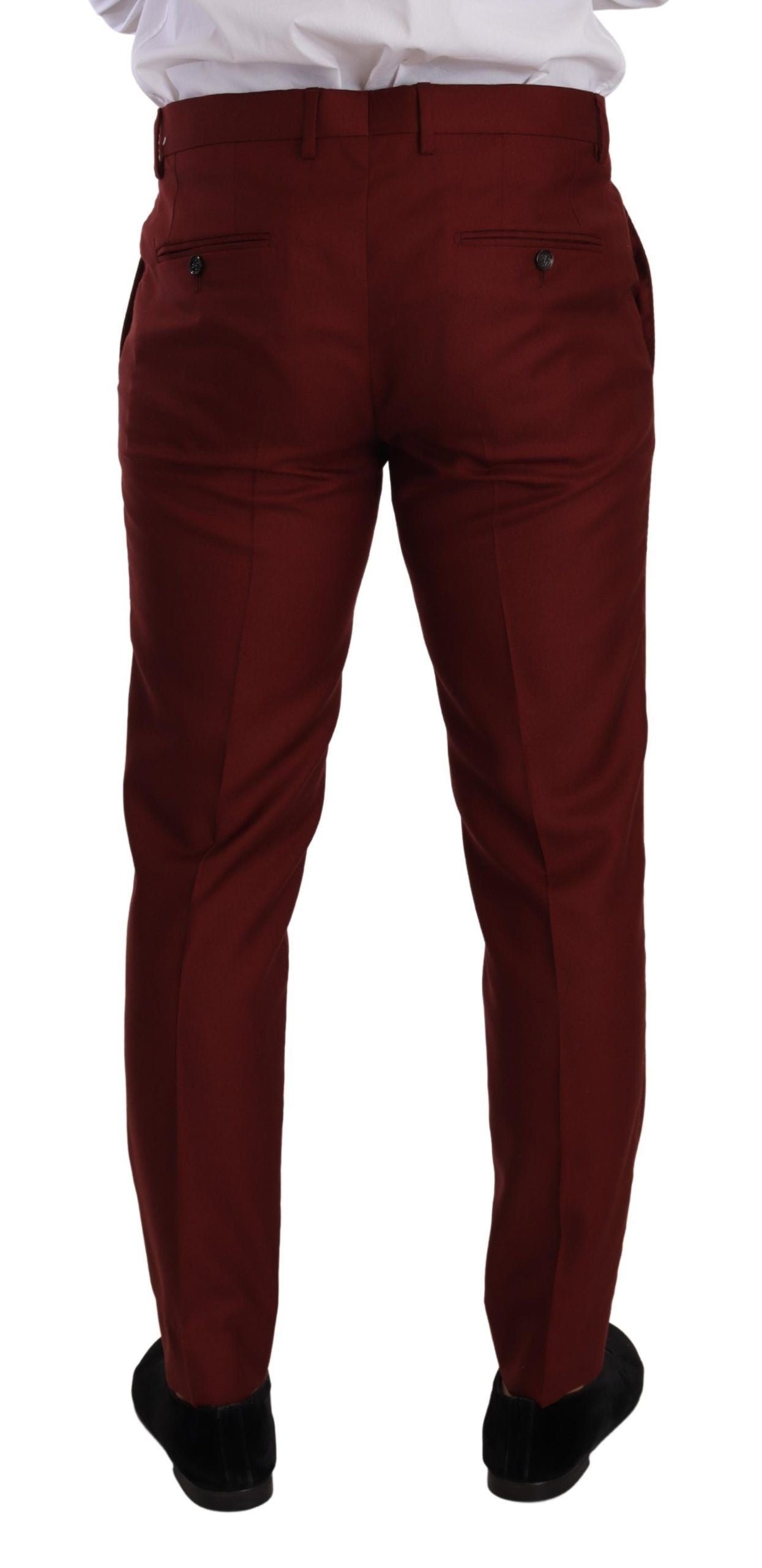 Elegante rote Anzughose aus Kaschmir-Seide