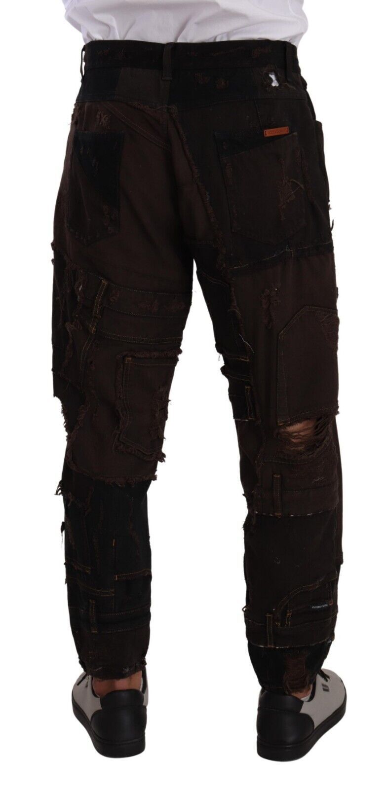 Elegante Distressed Patchwork Denim Jeans