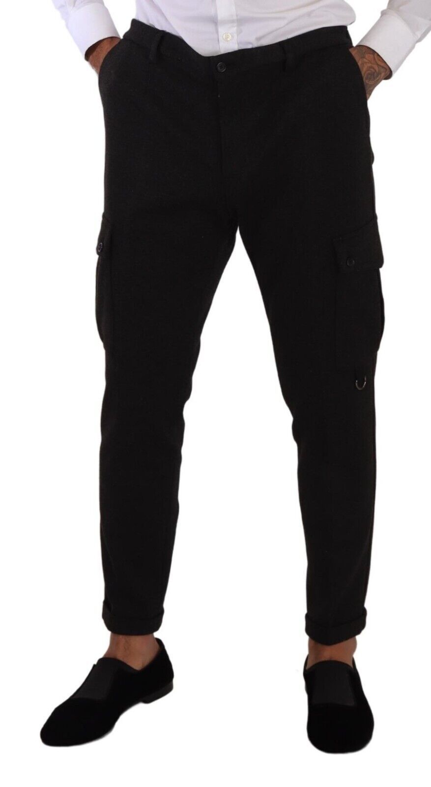 Elegante Skinny Cargohose in zeitlosem Schwarz