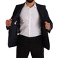 Sleek Navy Martini Slim Fit Wool Blazer