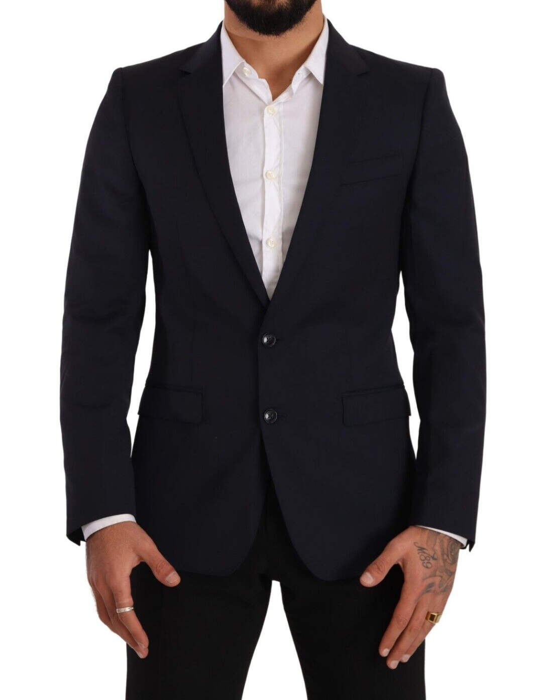 Sleek Navy Martini Slim Fit Wool Blazer