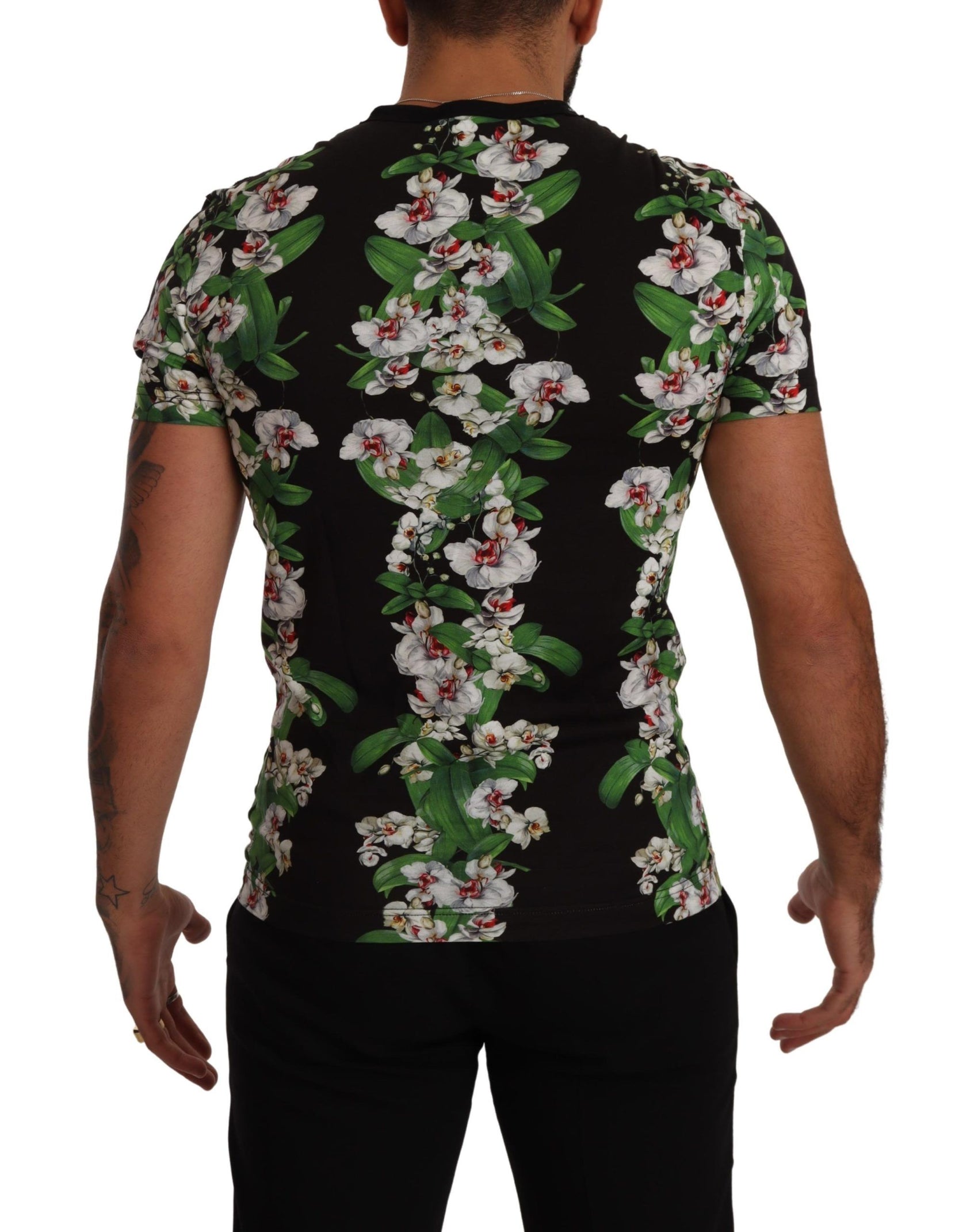 Elegantes florales Rundhals-T-Shirt für Herren