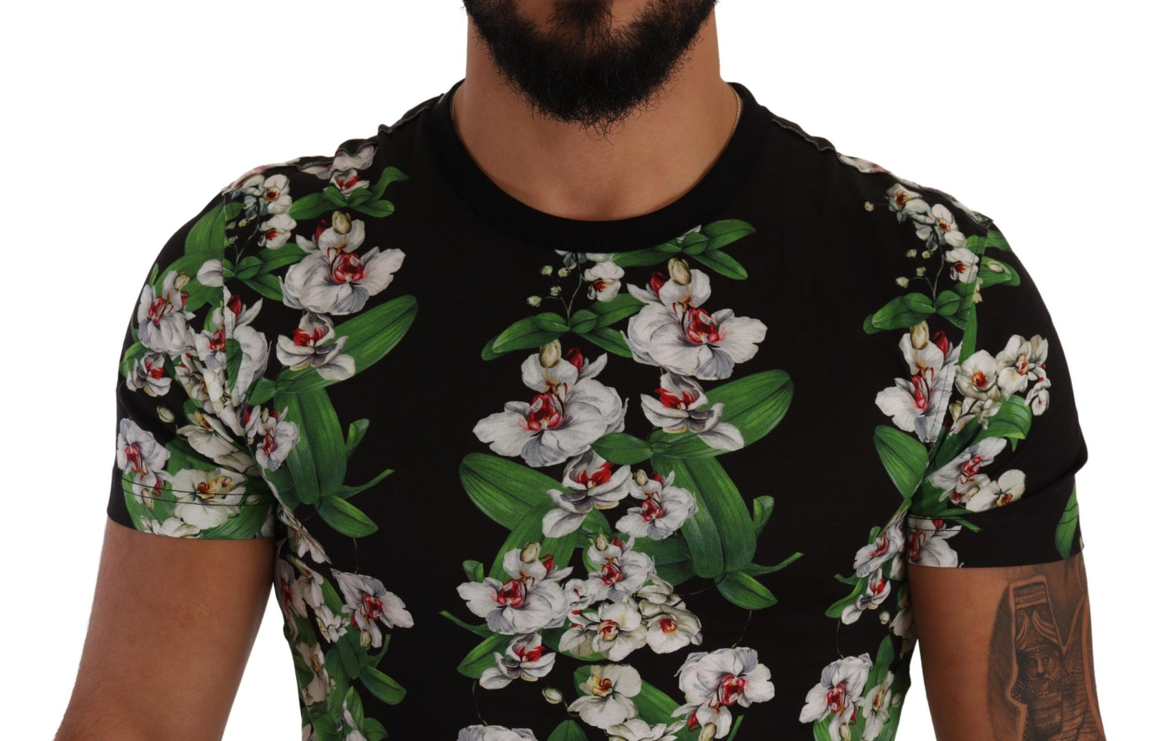 Elegantes florales Rundhals-T-Shirt für Herren