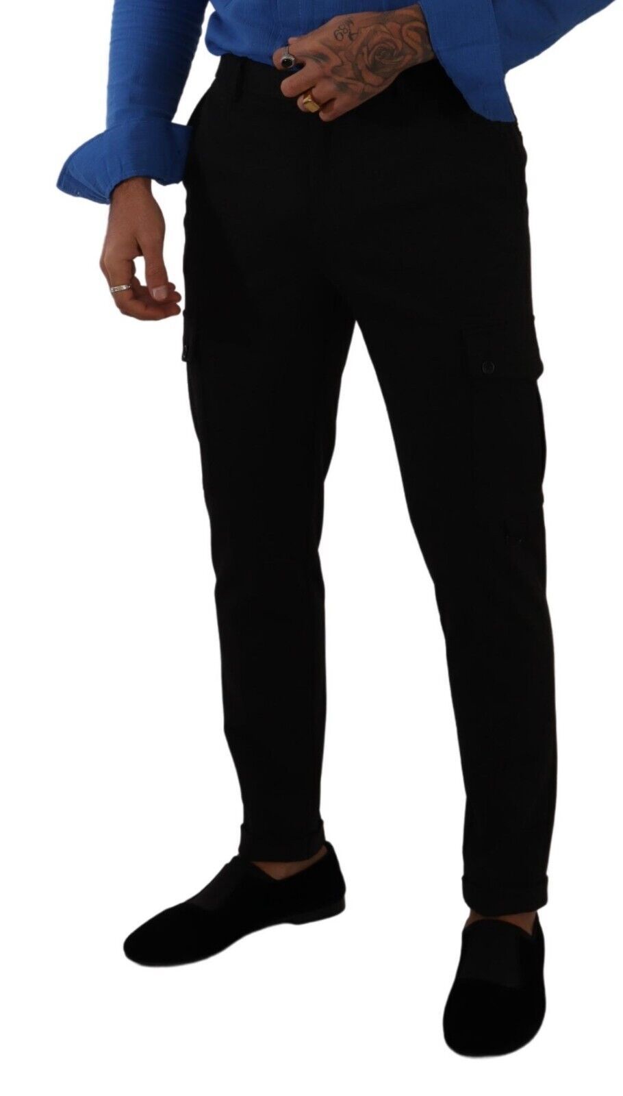 Elegante schwarze Slim Fit Cargohose
