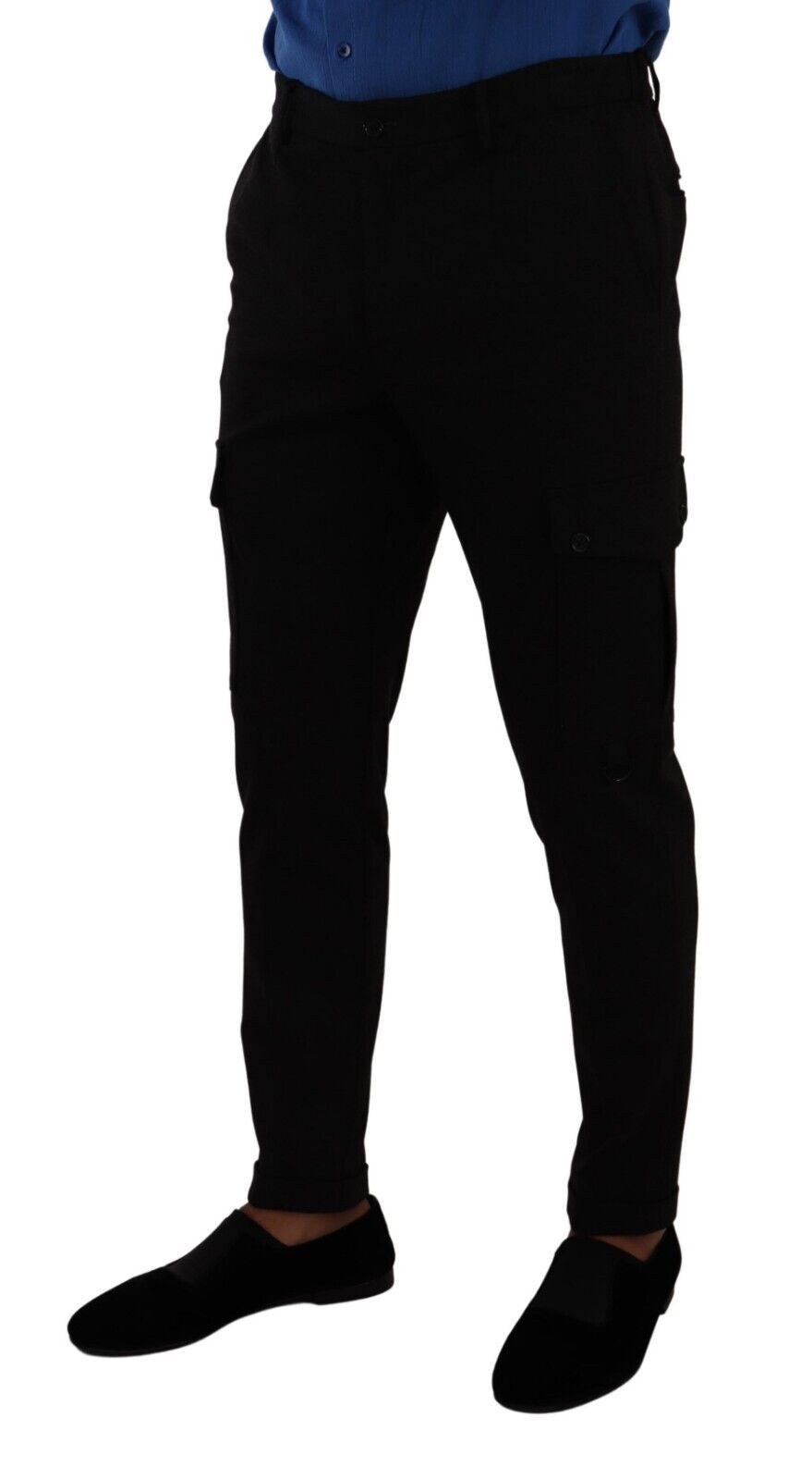 Elegante schwarze Slim Fit Cargohose