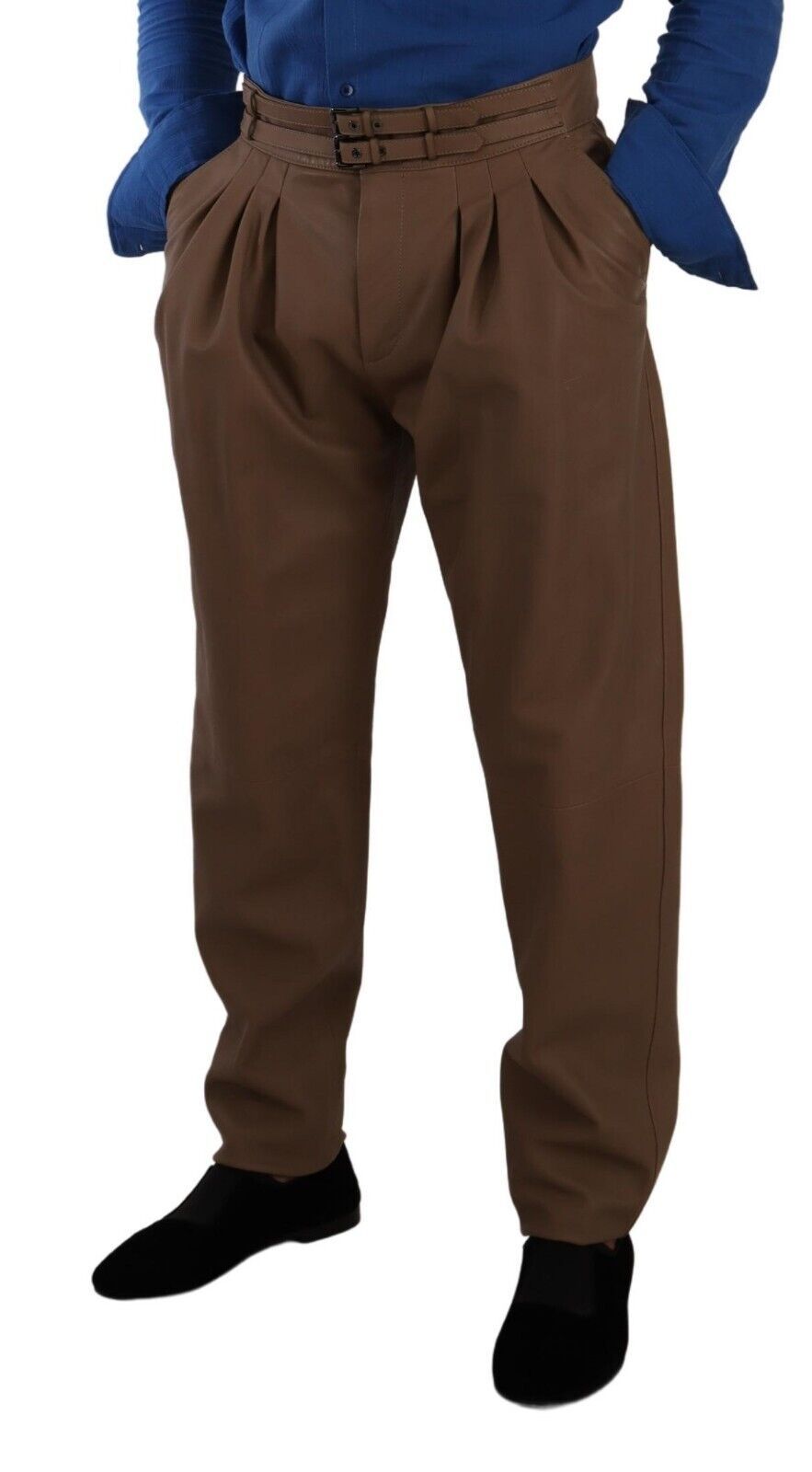 Elegante konische High Waist Lederhose