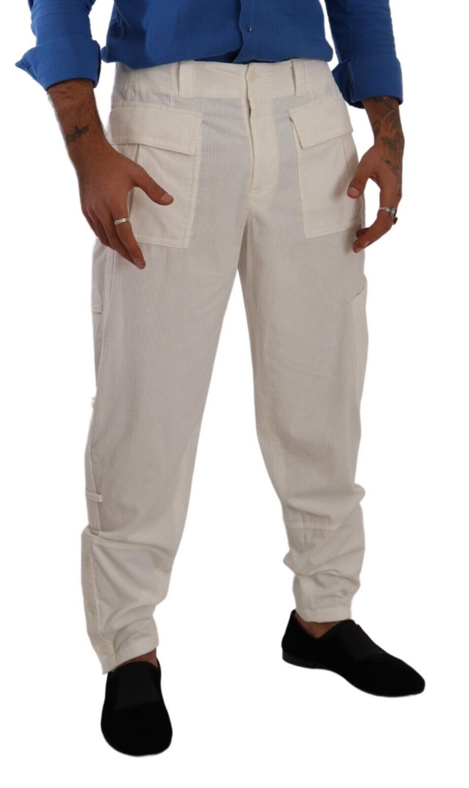 Elegante Off White Cargohose - Regular Fit