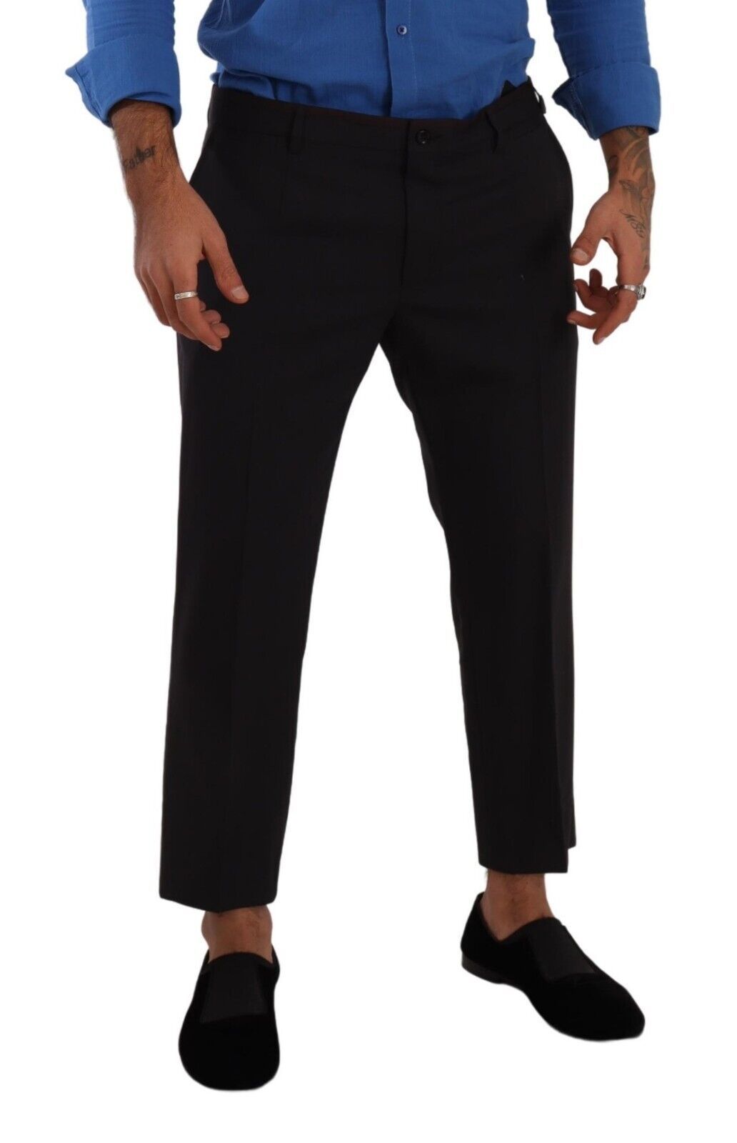Elegante verkürzte Woll-Stretchhose