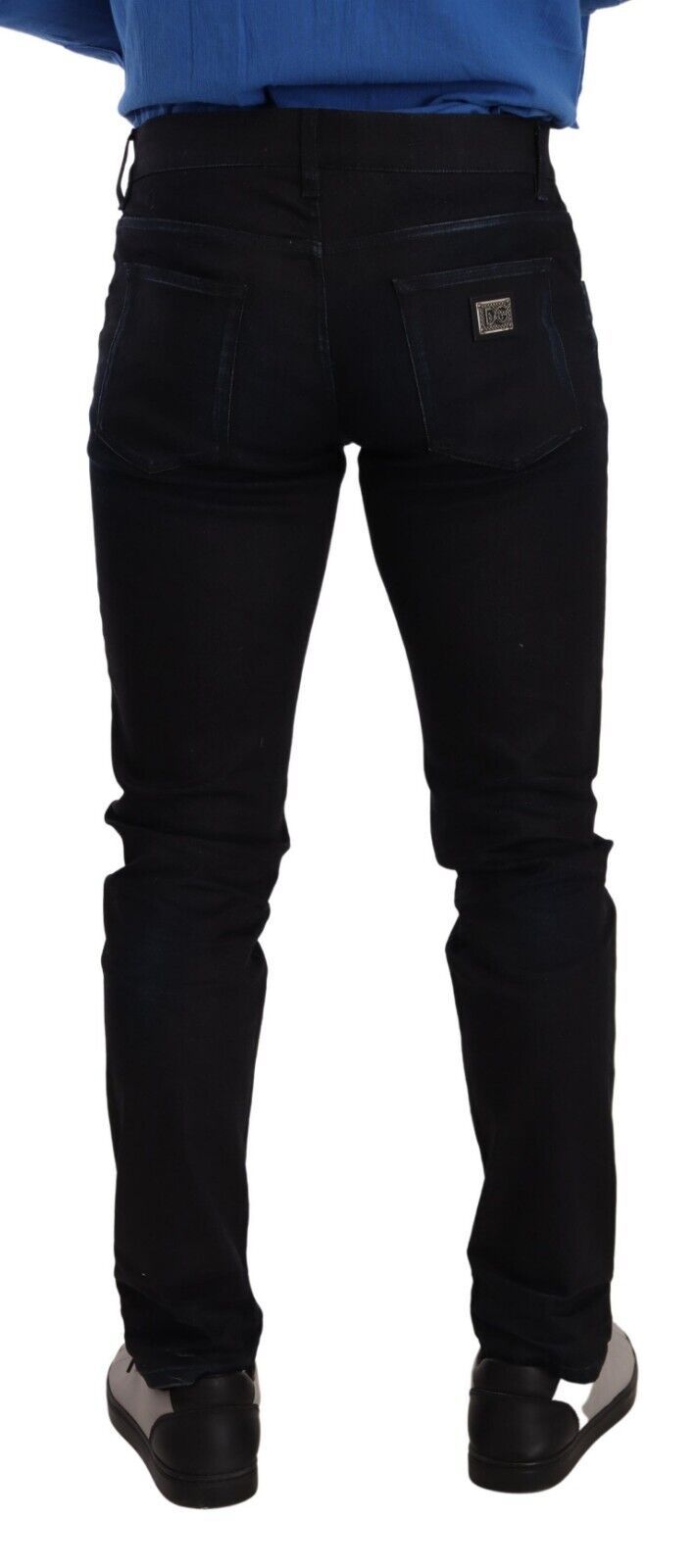 Elegante Slim Fit Dunkelblaue Denim-Jeans