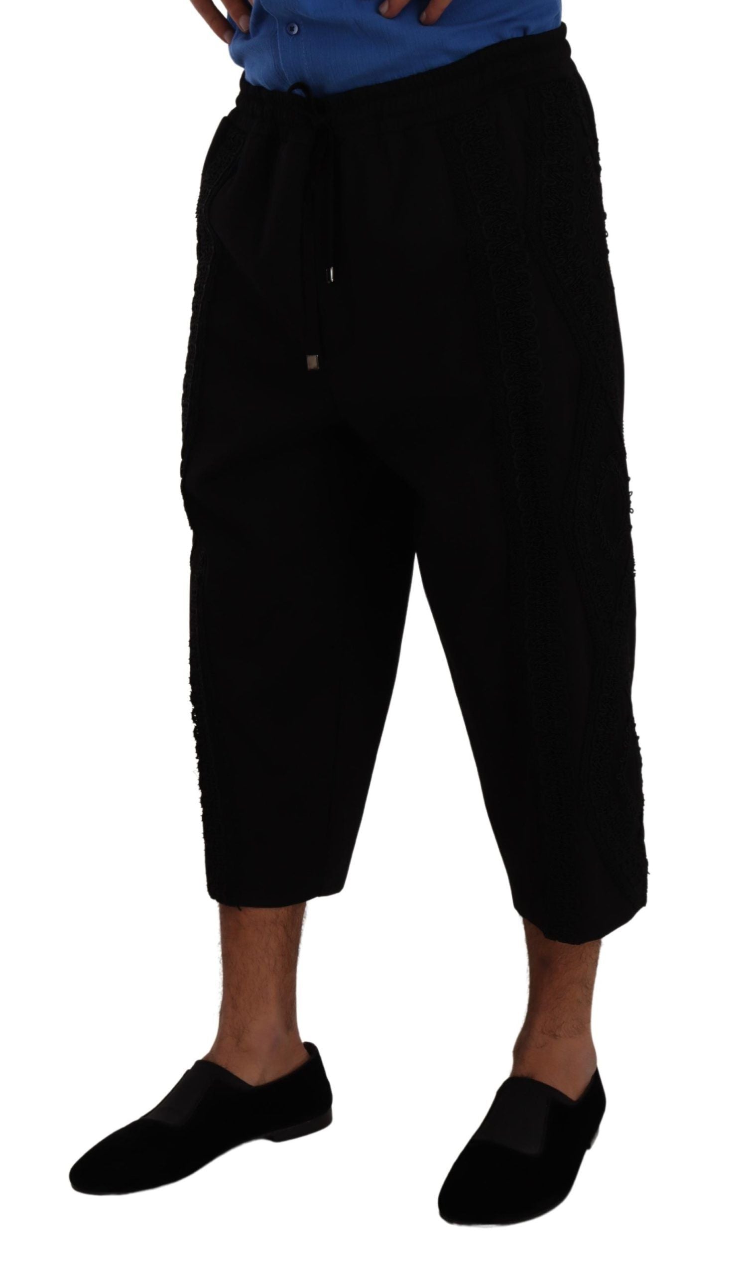 Elegante schwarze verkürzte Torero-Hose