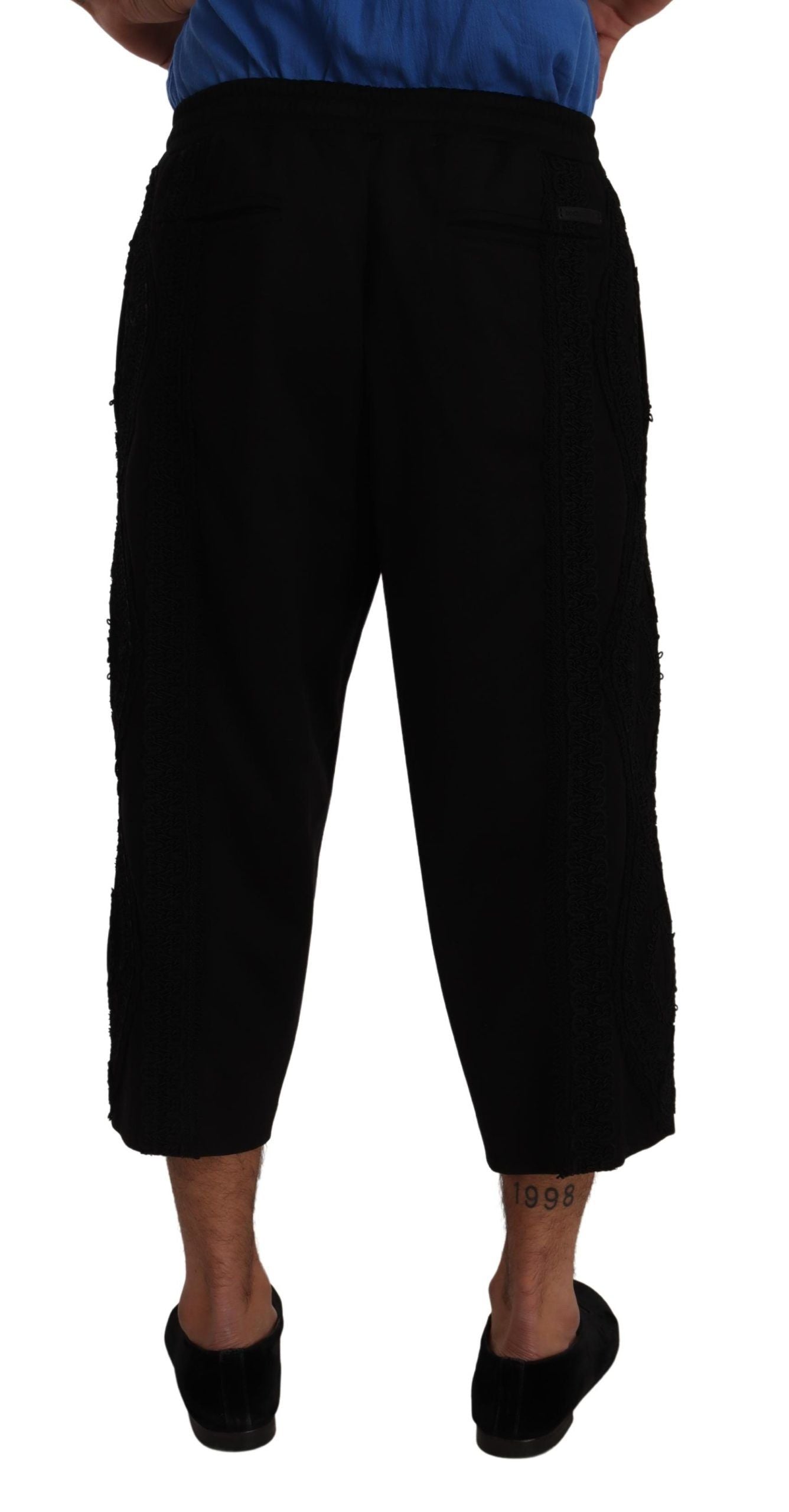 Elegante schwarze verkürzte Torero-Hose