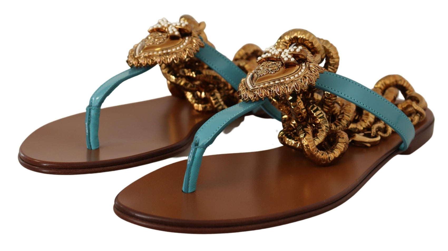 Schicke Gladiator-Flats mit Herz-Devotion-Detail