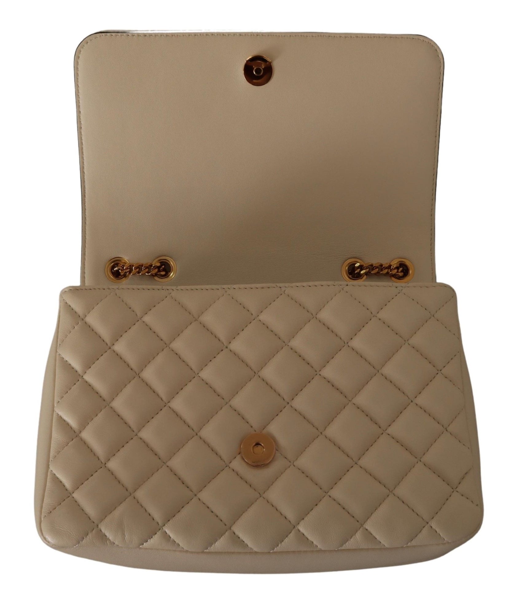 Elegante borsa a tracolla in nappa bianca